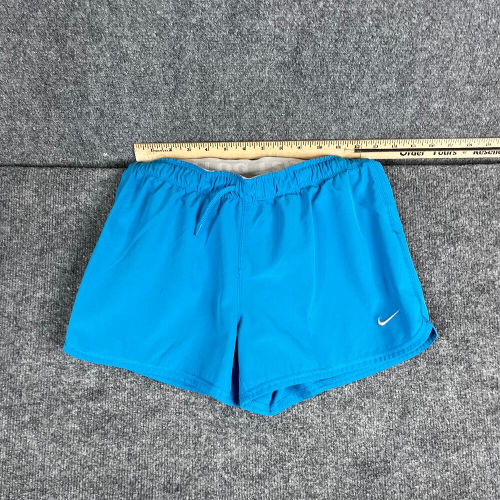 Nike Athletic Shorts Womens Size L Blue Dri Fit Running Lightweight Drawstring